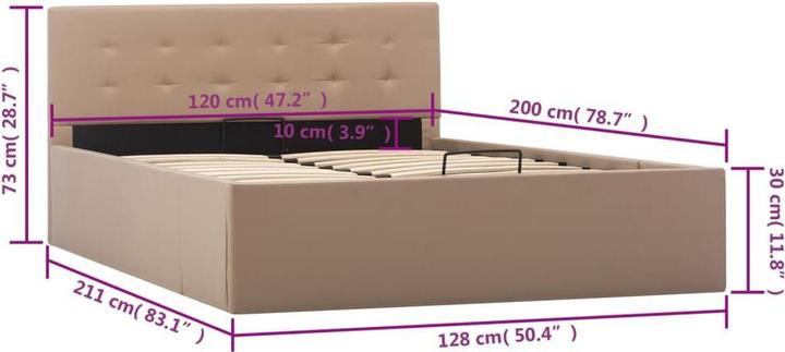 Produktbild vidaXL Stauraumbett (120 x 200 cm)