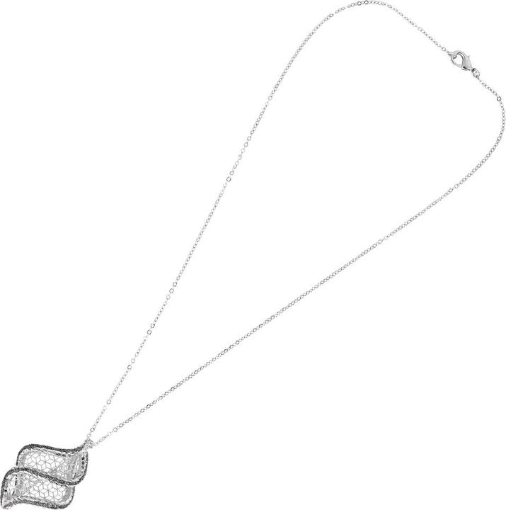 Ottaviani Rhodium-plated necklace with black diamond glitter (60 - 63 cm)