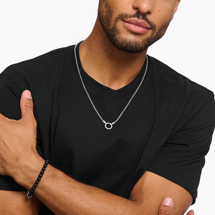 Immagine prodotto Thomas Sabo Armband Obsidian Beads Silber (17 cm, Argento 925)