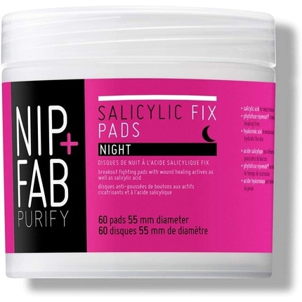 Image du produit Nip + Fab Purify Salicylic Fix Night Pads (Chiffons de nettoyage, 80 ml)