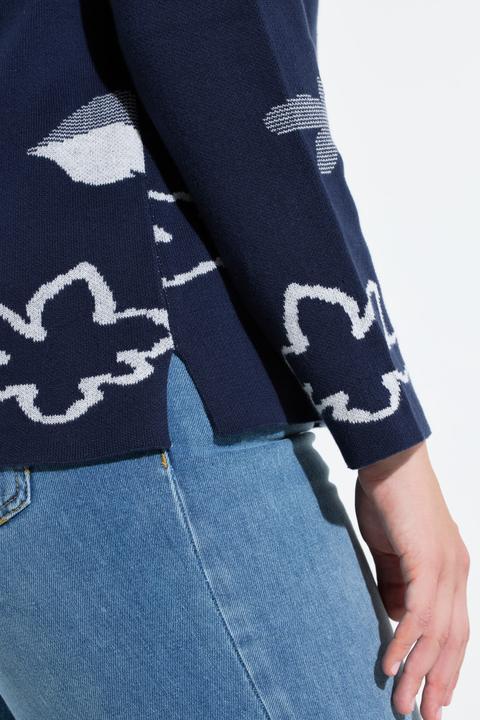 Produktbild Ulla Popken Pullover, Blüten, V-Ausschnitt, Langarm (50, 52)