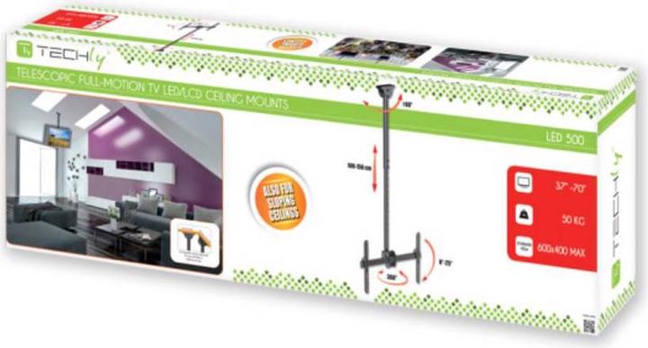Image du produit Techly Support long pour plafond télescopique (Plafond)
