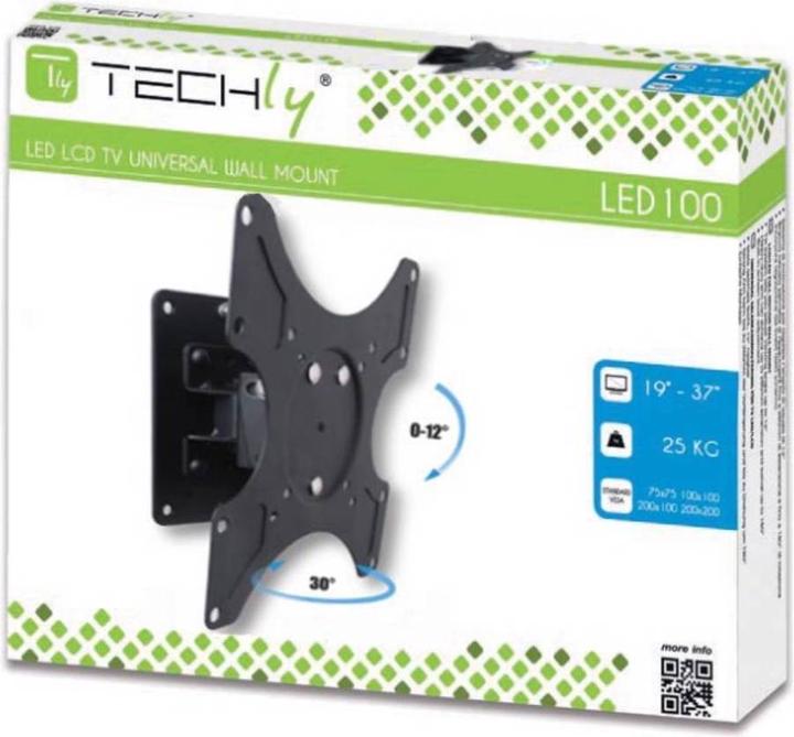 Image du produit Techly Support mural inclinable (Mur, 37", 25 kg)
