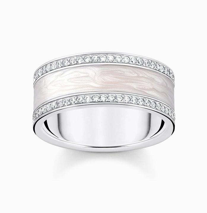 Immagine prodotto Thomas Sabo Anello bianco con pietre d'argento (56, 925 Argento)