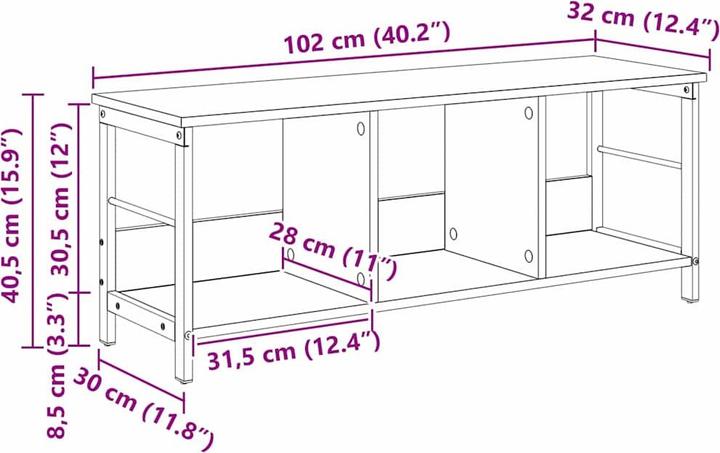 Immagine prodotto vidaXL Bücherregal (32 x 102 x 40.50 cm)