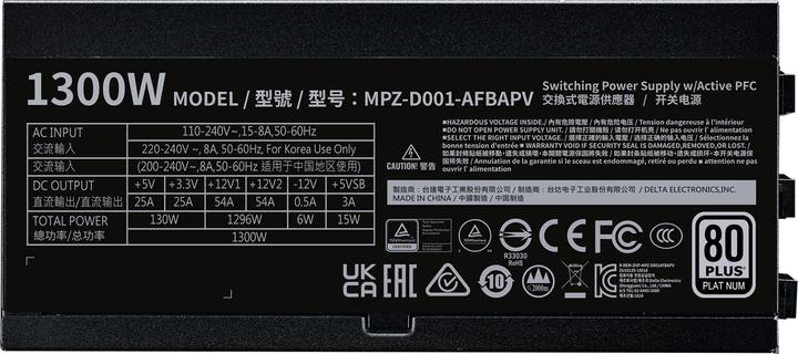 Image du produit Cooler Master V1300 Platinum 30th Anniversary (1300 W)