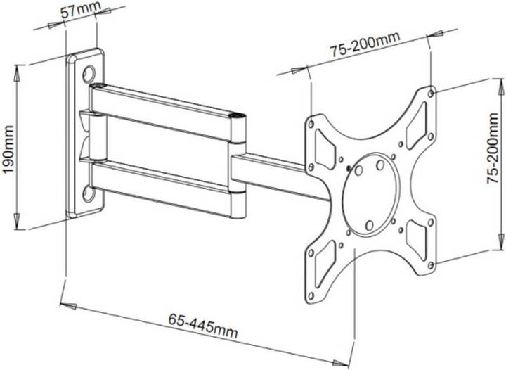 Productafbeelding Techly Kantelbare muurbeugel (Muur, 37", 25 kg)