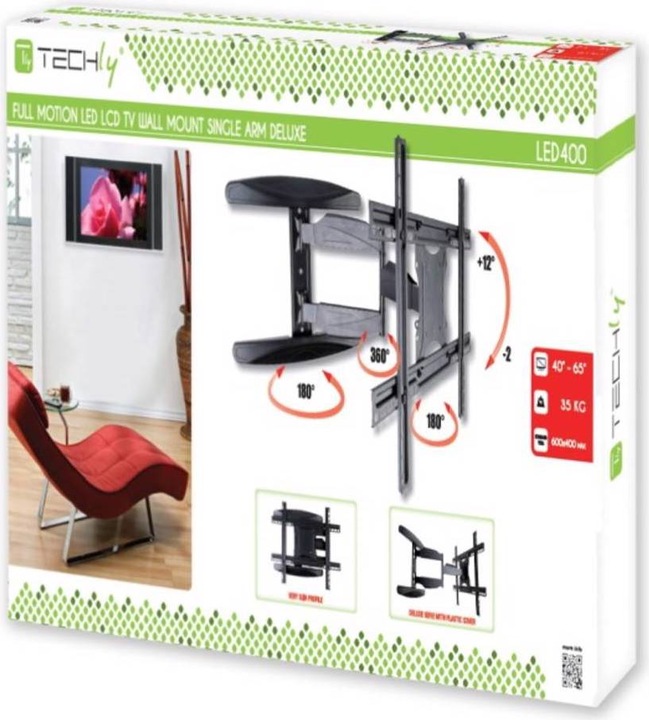 Produktbild Techly Ultra Slim Full Motion (Wand, 65", 35 kg)