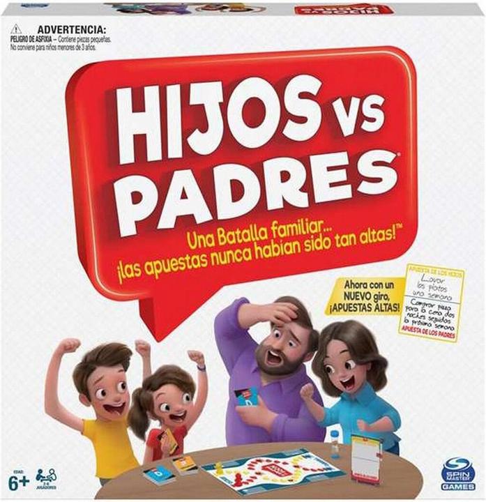Produktbild Spin Master Tischspiel Hijos vs Padres 206 Stücke 26,99 x 26,99 x 5,4 cm (Multilingual, 2 Spieler)