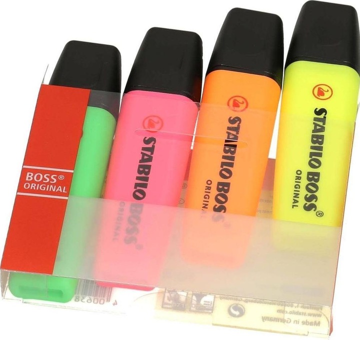 Actual product image STABILO BOSS ORIGINAL highlighter (Pink, Yellow, Green, Orange, 5 mm, 4 x)