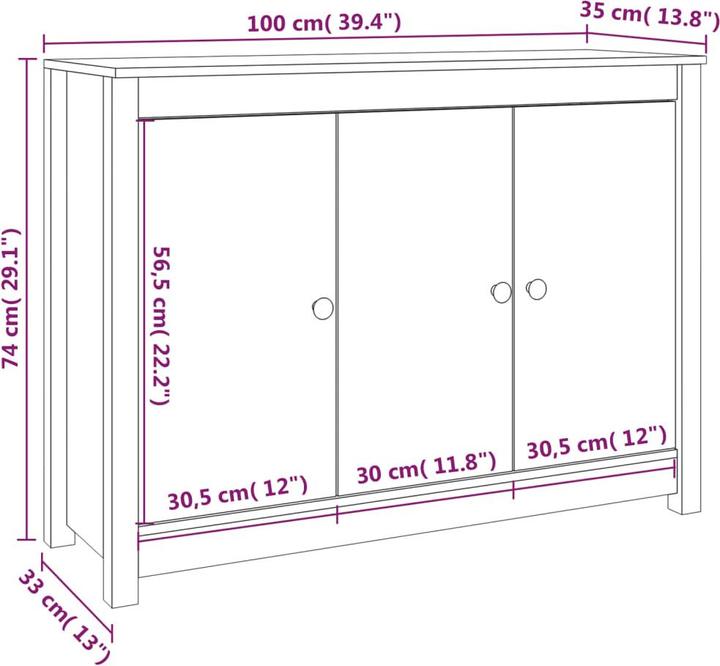 Image du produit vidaXL Sideboard (100 x 100 x 74 cm)