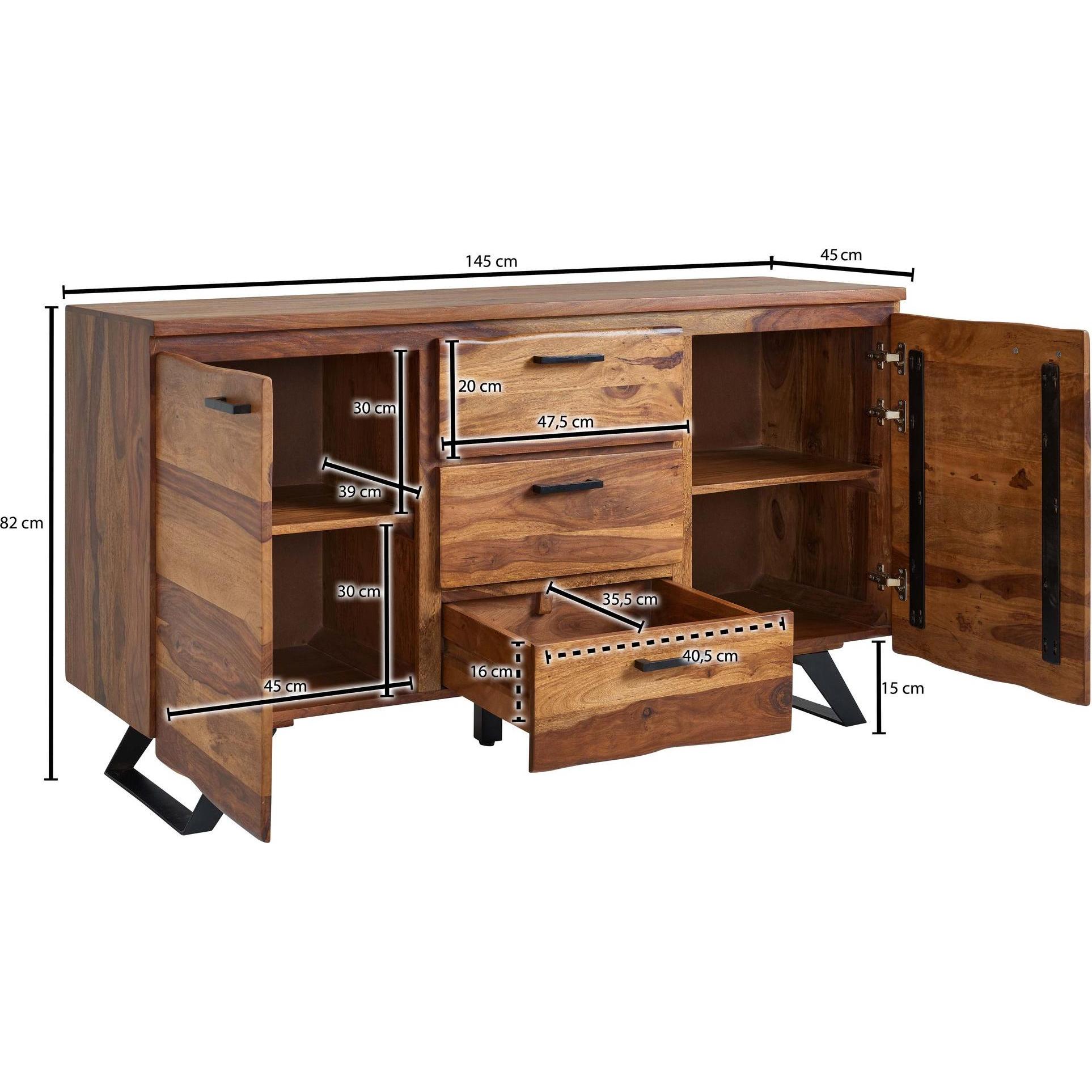 Thumbnail - FineBuy, Kommode + Sideboard, Sideboard Sheesham Braun