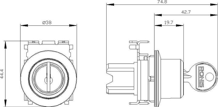 Produktbild Siemens Key Switch switch 30mm front ring
