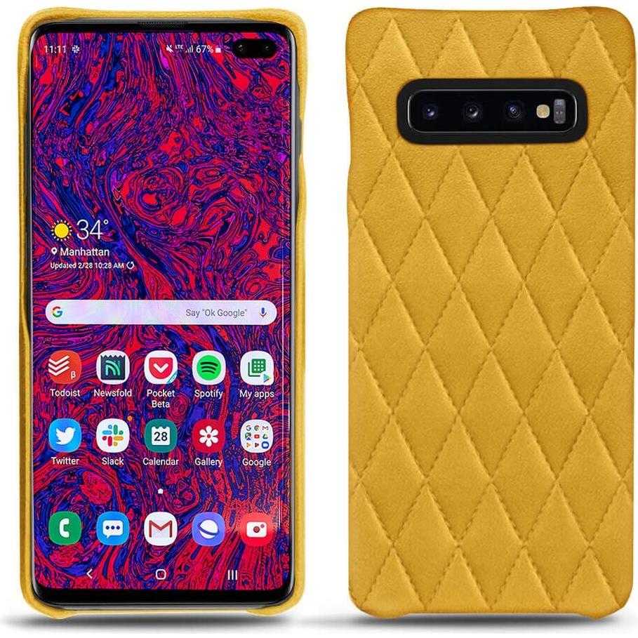 Noreve Lederschutzhülle (Samsung Galaxy S10+), Smartphone Hülle, Orange