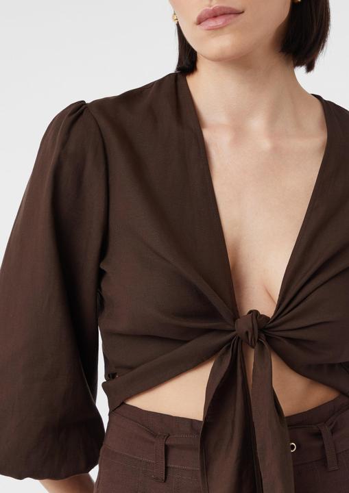 Produktbild Comma Bluse Bluse aus Leinenmix zum Knoten | x Füsun Lindner (38)