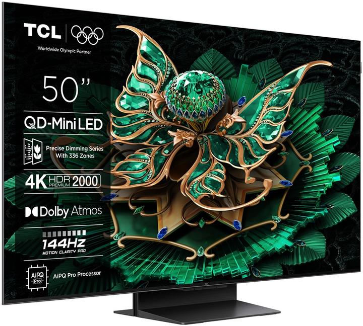Immagine prodotto TCL Serie C7K Smart TV QD-MiniLED 4K 50" 50C7K, audio Onkyo 2.0, Dolby Vision IQ & Atmos, Google TV (50", Mini-LED, 4K, 2025)