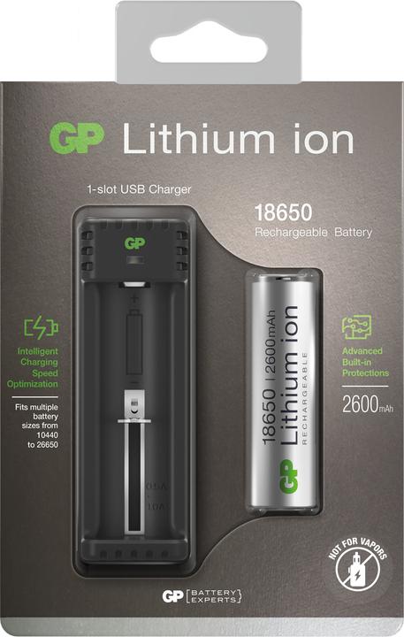 Actual product image GP Batteries L111 (1 pcs., 18650, 2600 mAh, Battery + charger)