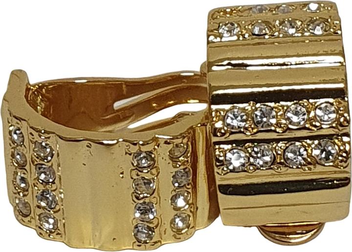 L'Officiel Orecchino clip oro con strass