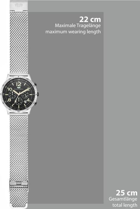 Actual product image Men's chronograph Flight Captain stainless steel silver - 34120 (Chronograph, 43.80 mm)