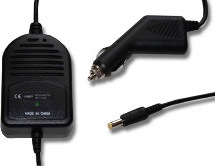 Actual product image AccuCell Car charger cable for many HP Compaq laptop with plug 7.4mm x 5.0mm, 18.5v 3.5A (65 W)