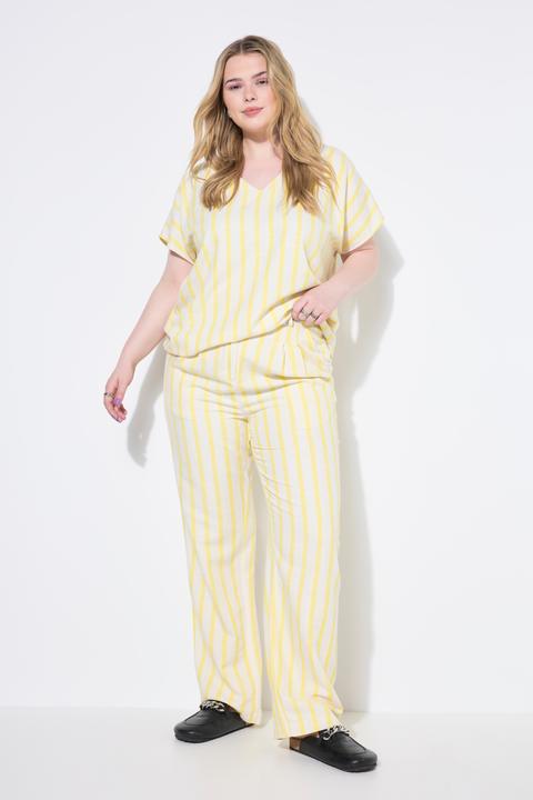 Actual product image Studio Untold Striped Linen Look Comfort Waist Pants (50)