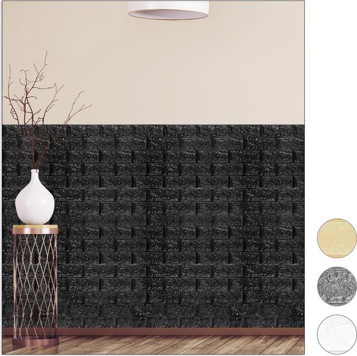 Actual product image Relaxdays Self-Adhesive Wall Panel Set (70 x 78 cm)