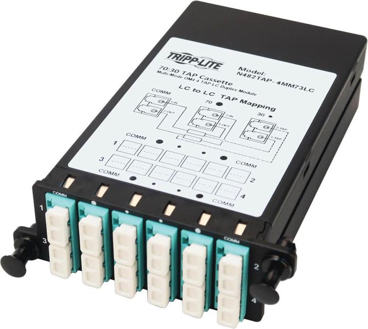 Actual product image Eaton TRIPPLITE Fibre TAP Cassette - Multimode 4x Duplex LC 70/30 Split