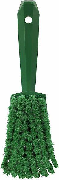 Actual product image Fincke Short handled hand brush, soft, spliced, pack of 10, green. (10 pcs.)