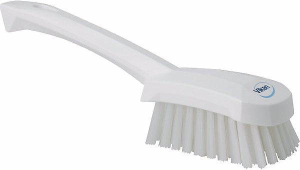 Actual product image Fincke Short handled hand brush, hard, pack of 10, white. (10 pcs.)