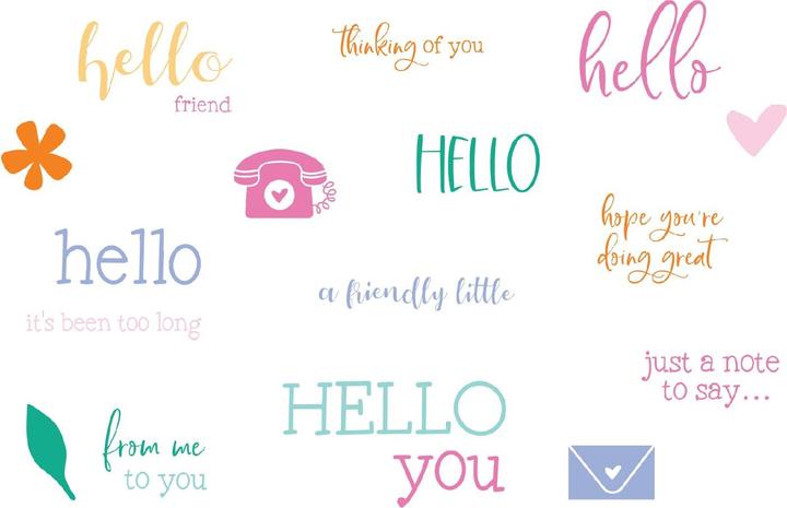 Sizzix Klarsichtstempel-Set 18er-Pack Print & Pattern "Hello" von Catherine Pooler