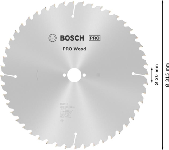 Immagine prodotto Bosch Professional Zubehör Lama per sega circolare PRO Wood, 315 x 3,2 x 30 mm