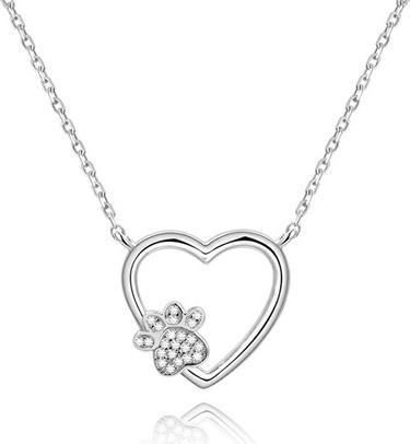 Actual product image Beneto Silver Necklace Love to Pet AGS702 (Chain. Pendant) - Length: 48 cm