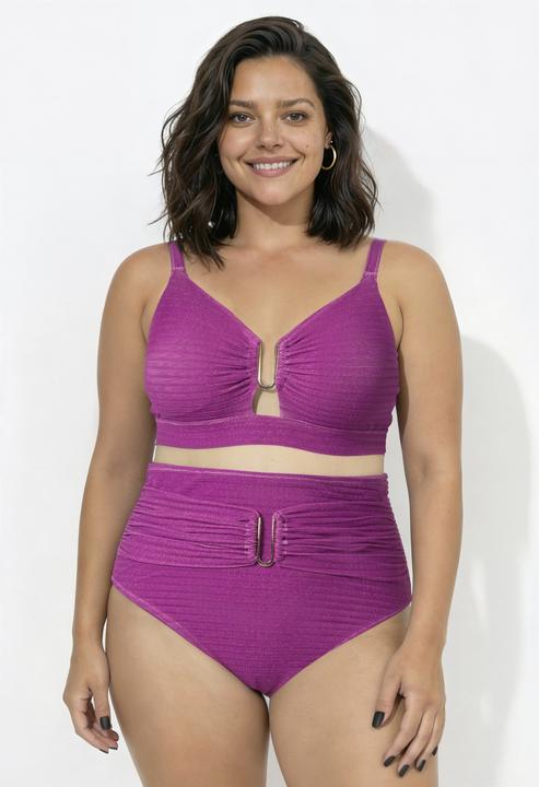 Actual product image Ulla Popken Sparkling Plunge Neck Bikini Set (54, 56)