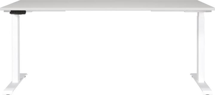 Produktbild Germania JET höhenverstellbarer Schreibtisch lichtgrau rechteckig, T-Fuss-Gestell weiss 180,0 x 80,0 c (180 x 72 cm)