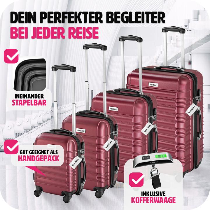 Actual product image tectake Luggage set Mila | 4 pcs with accessories (106 l)