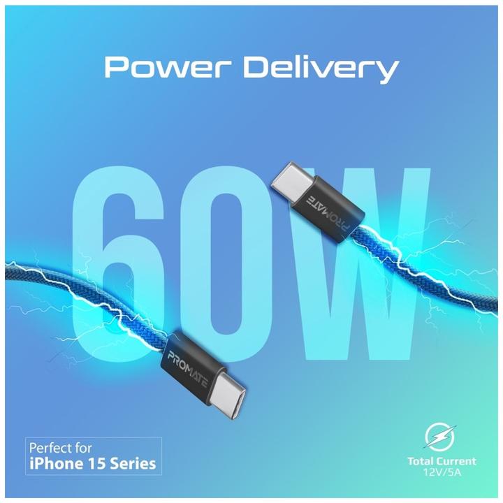 Produktbild ProMate EcoLine-CC200 Black USB-C Kabel (2 m, USB 2.0, 60 W)