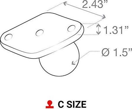 Immagine prodotto Rammount Base di montaggio trapezoidale RAM con sfera a C (1,5 pollici)