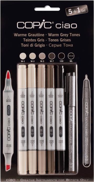 Produktbild Copic Warme Grautöne (Grau, 3 mm, 5 x)