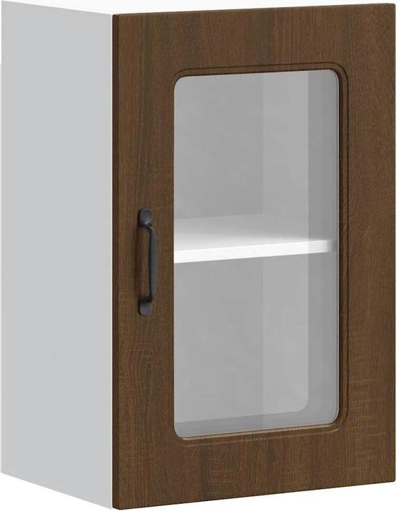 Actual product image vidaXL Kitchen wall unit with glass door Kalmar brown oak-look (40 x 31 x 60 cm)