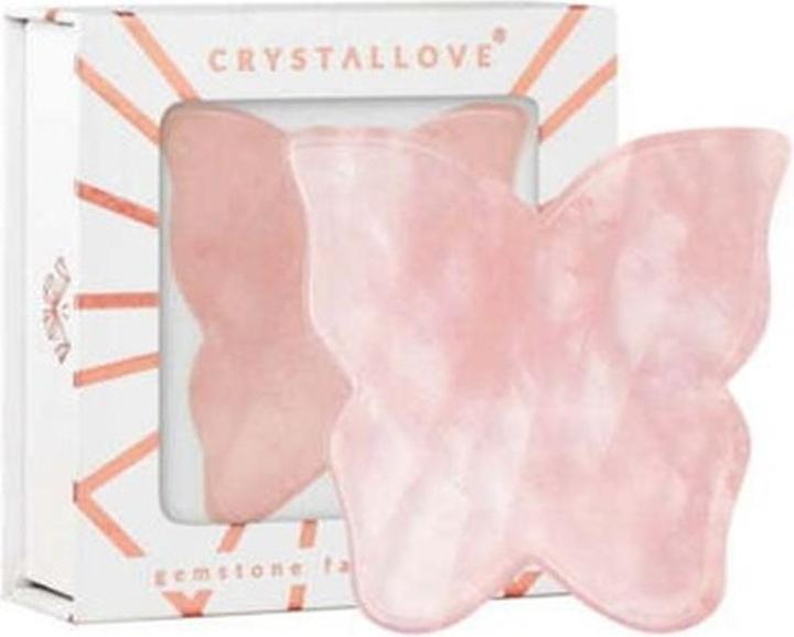 Crystallove Butterfly Rose Quartz Gua Sha Plate