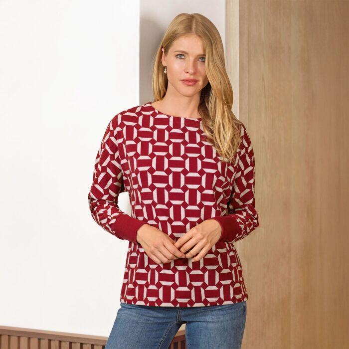 Produktbild Artime Damen Jacquard-Pullover, geometrisches Muster (M)
