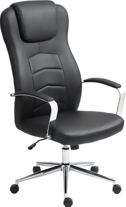 Produktbild Swisshandel24 Bürostuhl mit Kippfunktion gepolstert Schreibtischstuhl höhenverstellbar Schwarz (45 - 52 cm)