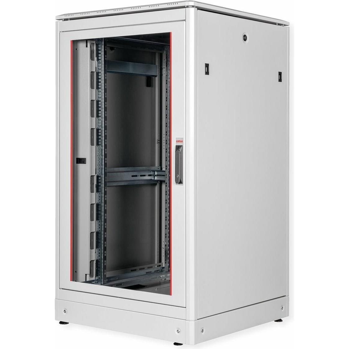 Roline 19-Zoll Netzwerkschrank Pro 26 HE (26 HE, 19 Zoll Rack), Serverschrank, Grau