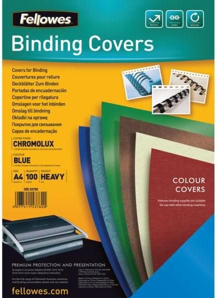 Produktbild Fellowes Chromolux Deckblatt, glänzend, blau