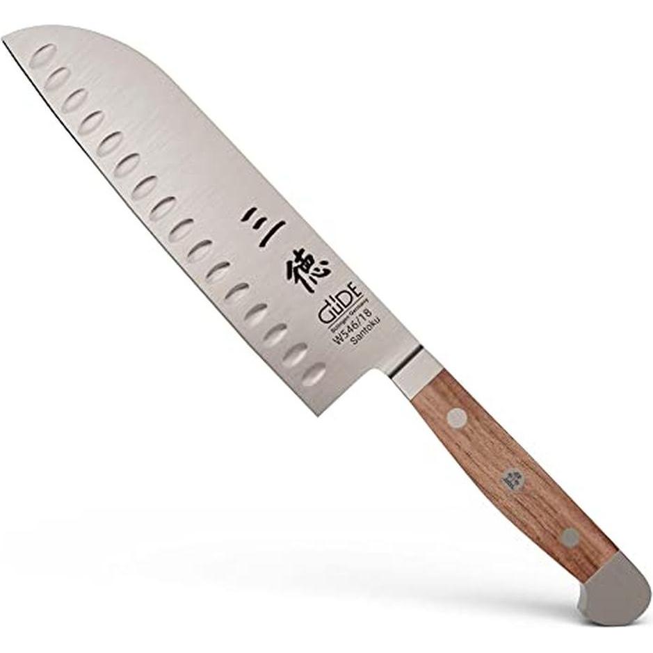 Güde Santoku Messer, Kulle, Serie Alpha, Doppelkropf, Griff Walnussholz (18 cm) (W546/18)