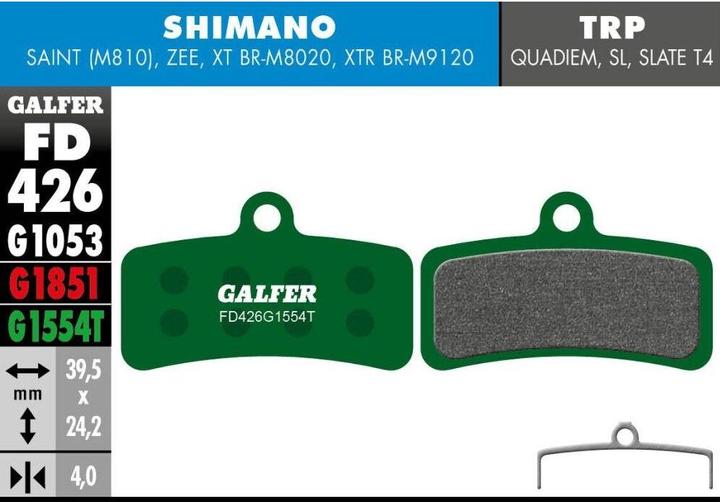 Produktbild Galfer Bike Pro Bremsbeläge (Shimano, Organisch (Resin))
