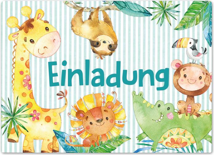 Image du produit Papierdrachen 12 cartes d'invitation pour un anniversaire - Animaux d'Afrique (12 pcs)