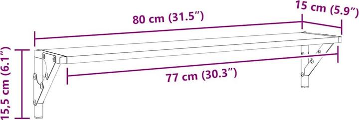 Immagine prodotto vidaXL Wandregale (80 x 15 x 15.50 cm)