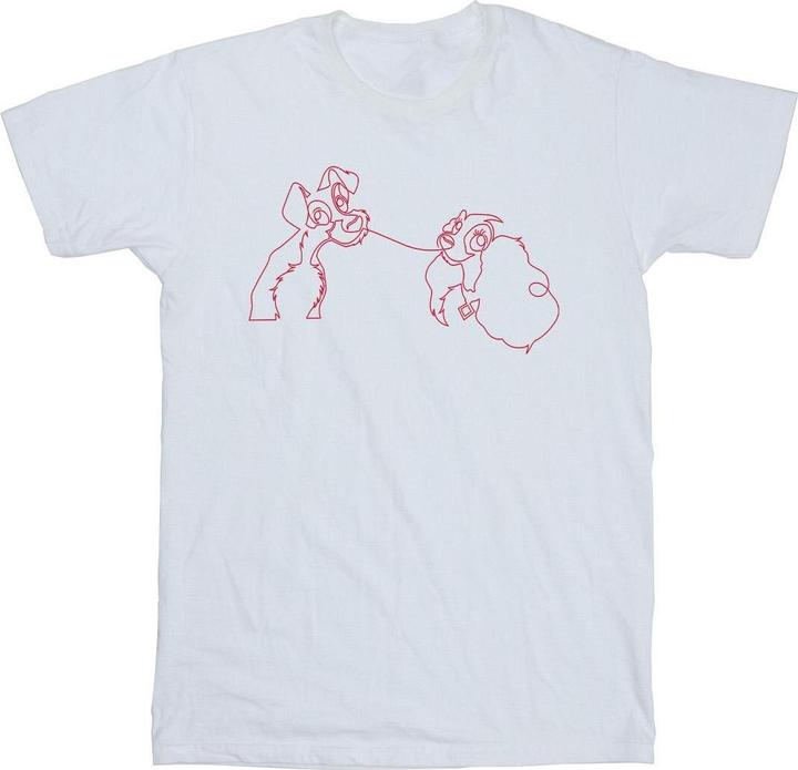 Produktbild Disney Lady And The Tramp Spaghetti Outline TShirt (5XL)