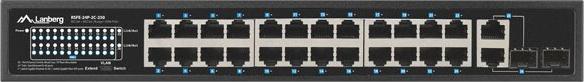 Productafbeelding Lanberg Switch niezarządzalny PoE+/2x Combo Rack 19" Gigabit Ethernet (26 ports)
